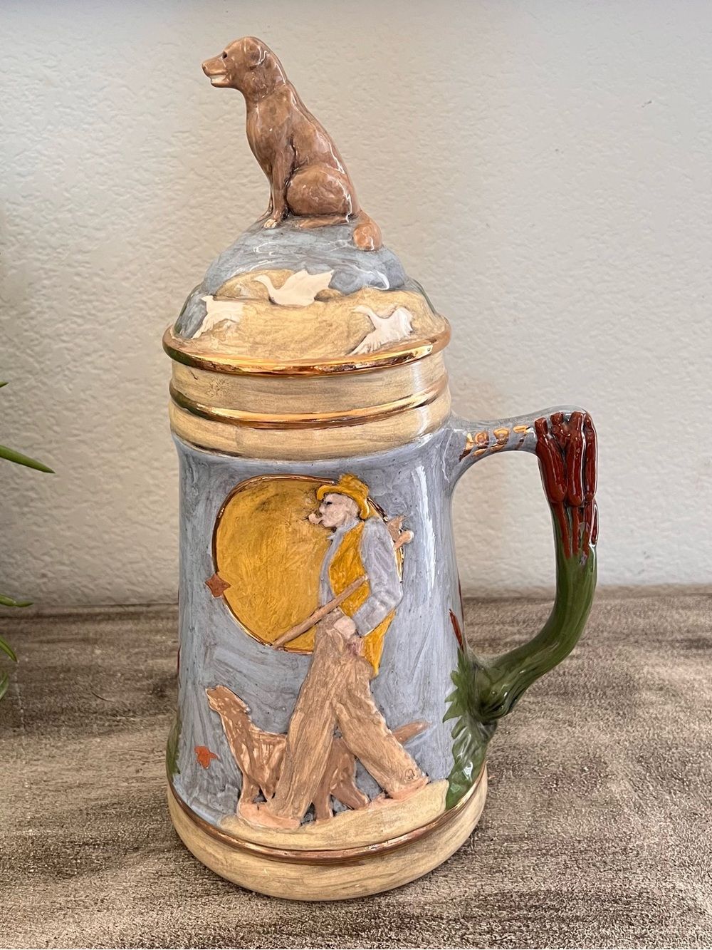 Vintage Norman Rockwell Beer Stein "A
Walk in the Country" Ceramic 14" Tall Duck